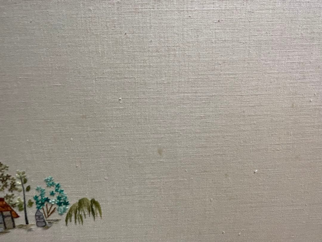 枕屏風　衝立 仕切り 刺繍 アンティーク 骨董