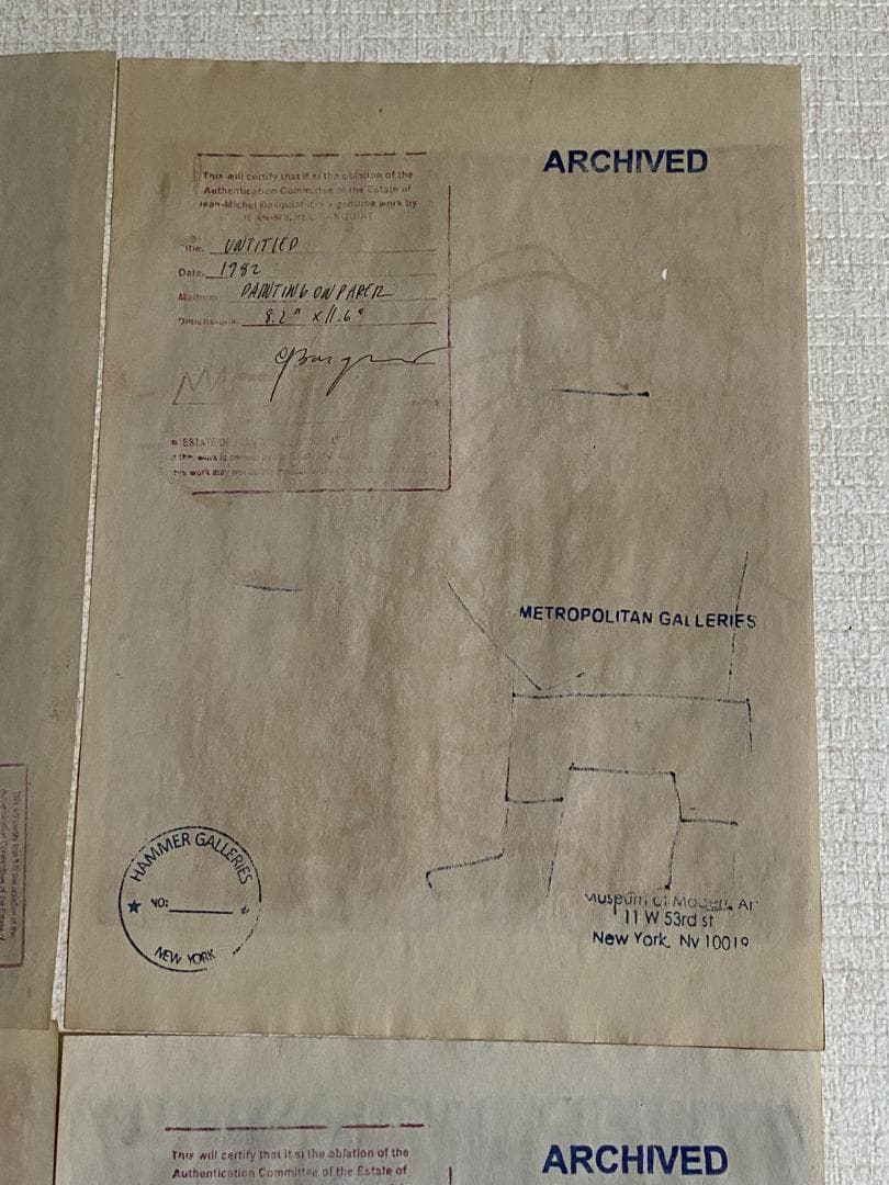 【まとめ売り4枚】模写 肉筆 サインあり ジャン・ミシェル・バスキア 油彩