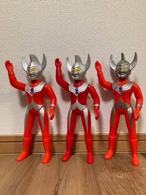 希少３体セット！　特大サイズ　ウルトラマンタロウ　ブルマァク　ソフビ