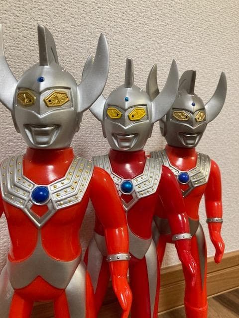 希少３体セット！　特大サイズ　ウルトラマンタロウ　ブルマァク　ソフビ