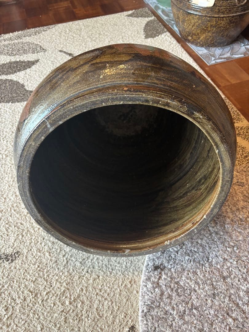 丹波焼　赤土部灰釉甕　大壺 時代物 骨董品アンティーク