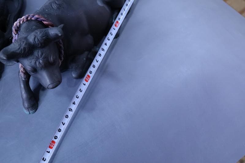 高岡銅器◆鋳銅古銅【夫婦牛】床置き　全幅33㎝/28㎝　重さ4.2キロ/2キロ