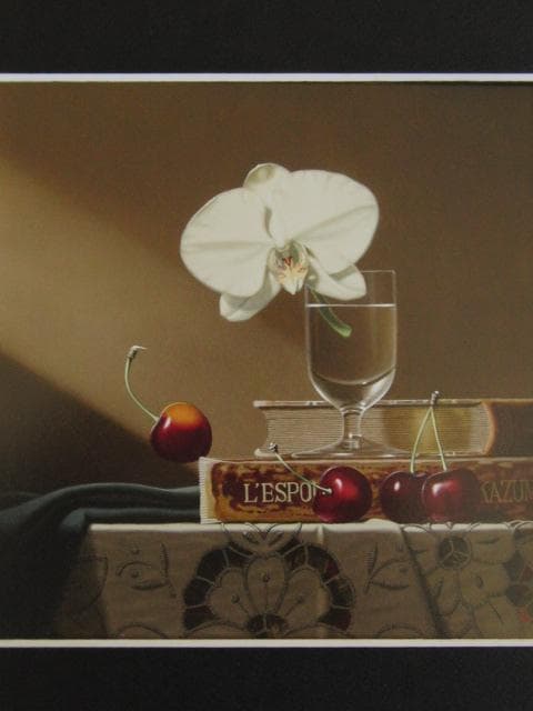 小澤一正、日常の静物-胡蝶蘭-、希少な画集より、新品高級額・額装付