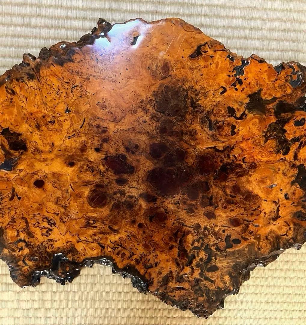 天然時代木 花梨 玉杢 瘤 花台 香台 盆栽台 敷板 64㎝