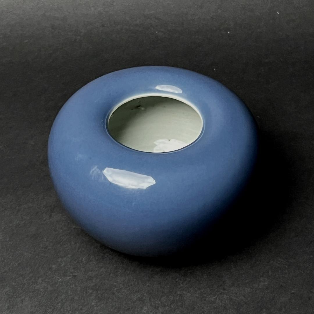 唐物 天藍釉水洗 大清康煕年製 款 中国美術 古玩 SN45