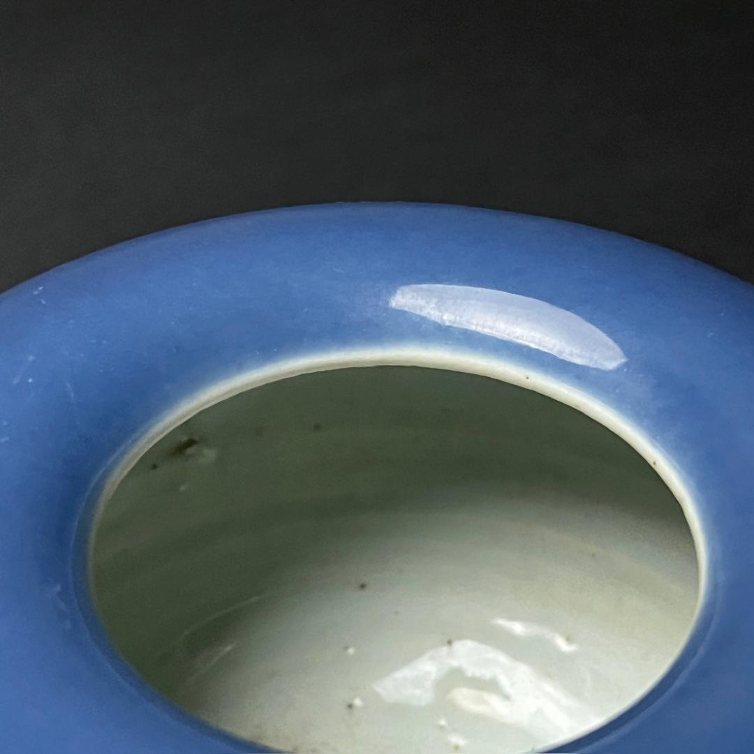 唐物 天藍釉水洗 大清康煕年製 款 中国美術 古玩 SN45