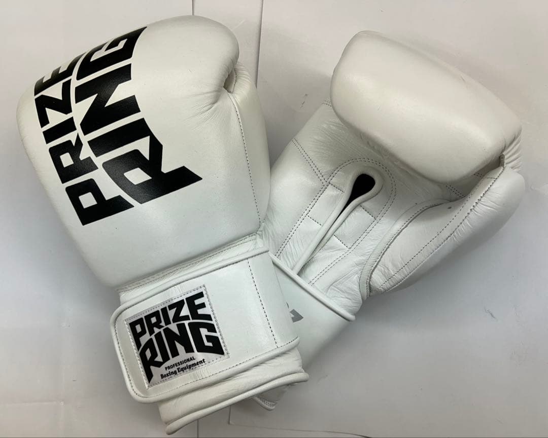 プライズリング　ボクシンググローブ　本革製　16oz 白