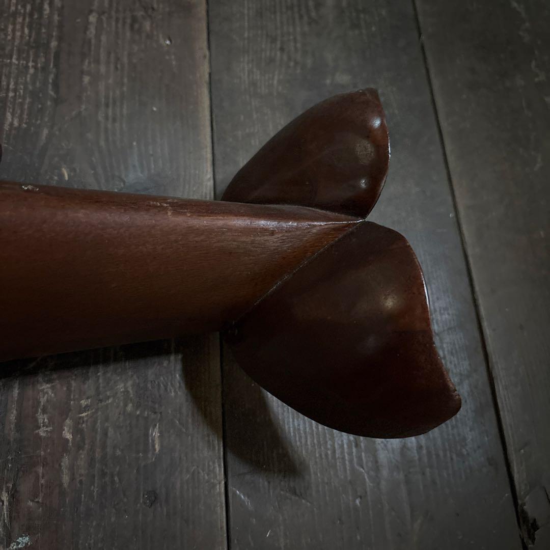 木彫り　鯨　壁掛けディスプレイ