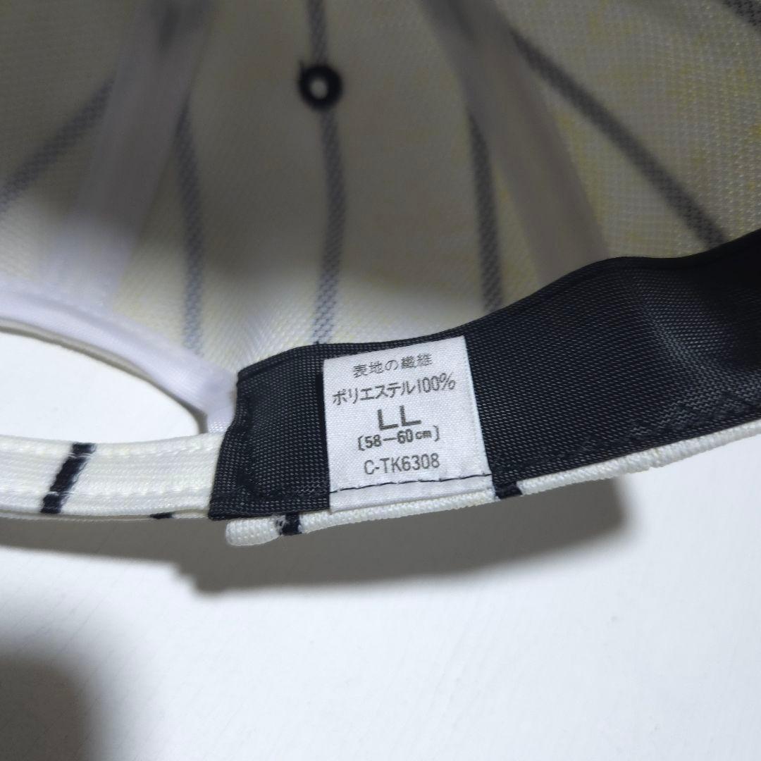 80s 阪神タイガース ストライプ ベースボールキャップ 刺繍ロゴ LL