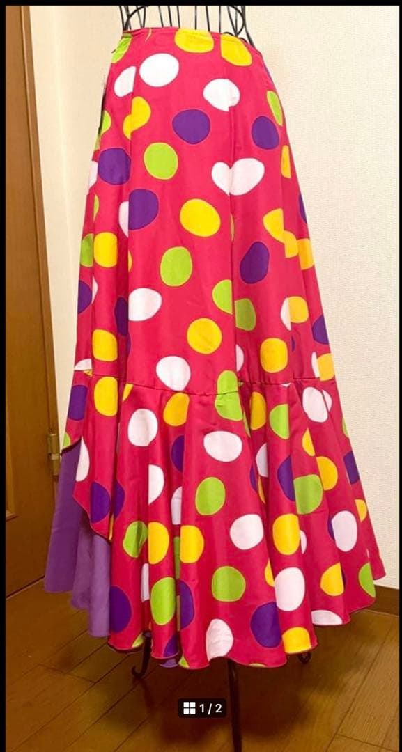 フラメンコスカート カラフルドット柄