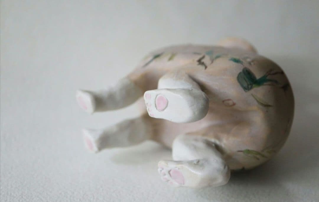 北井真衣さん　アニマルセラピー　壺　九谷焼