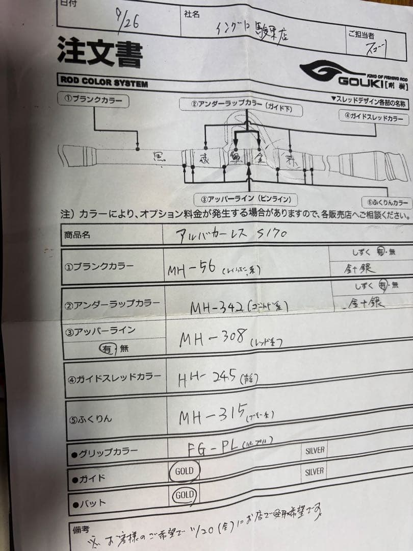 Benael ゴールドフィッシングロッド　 剛樹　　アルバカーレス