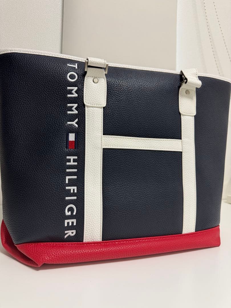 【美品】  トートバッグ ネイビー/レッド/ホワイト