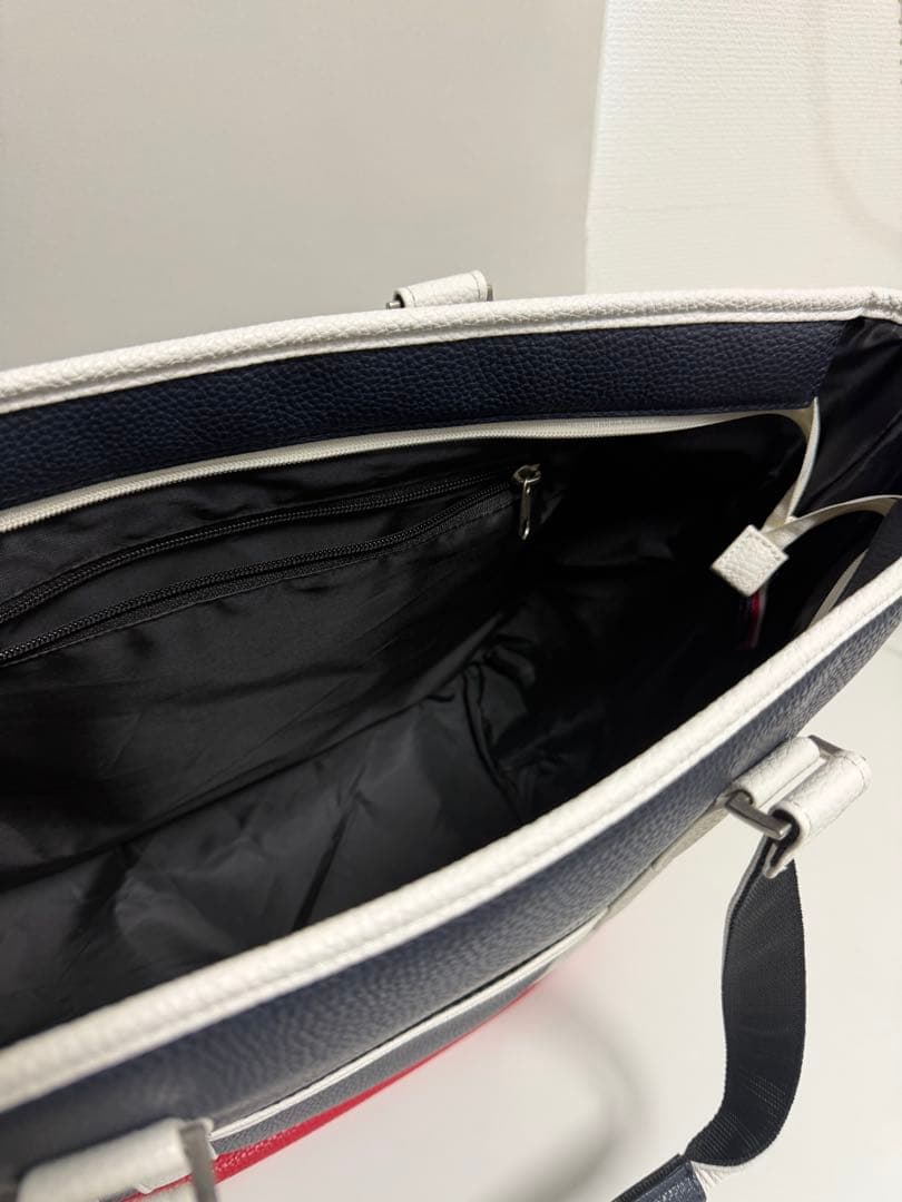 【美品】  トートバッグ ネイビー/レッド/ホワイト