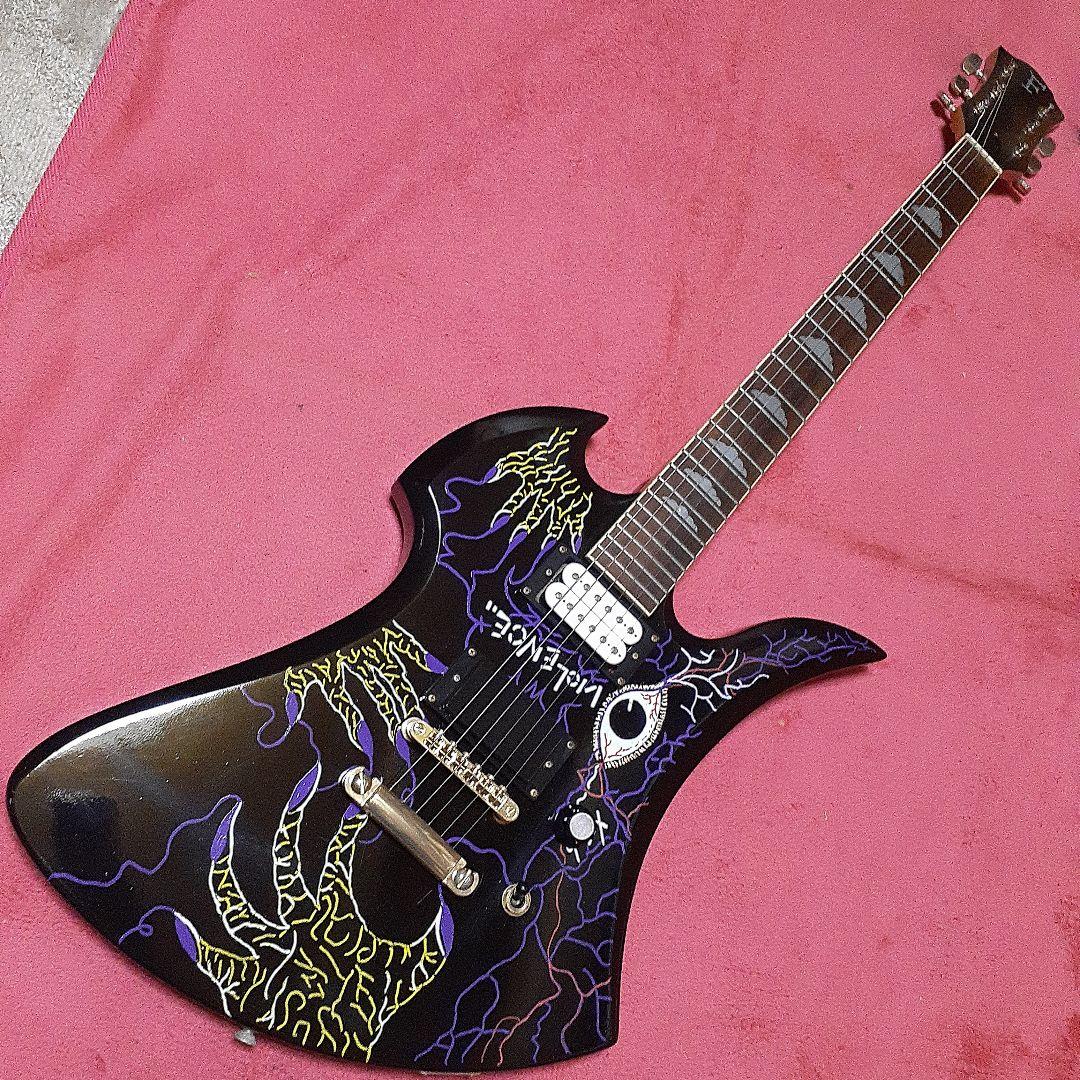 【良・美・レア品】謎の手・ペイント。hideモデル。MGモッキンバードギター。