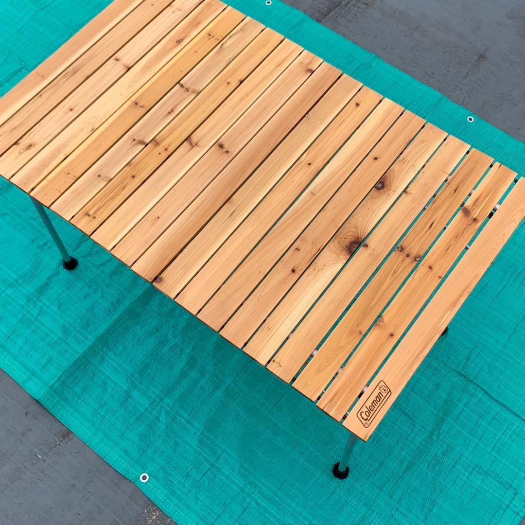 コールマン　ナチュラルウッドロールテーブル　110センチ