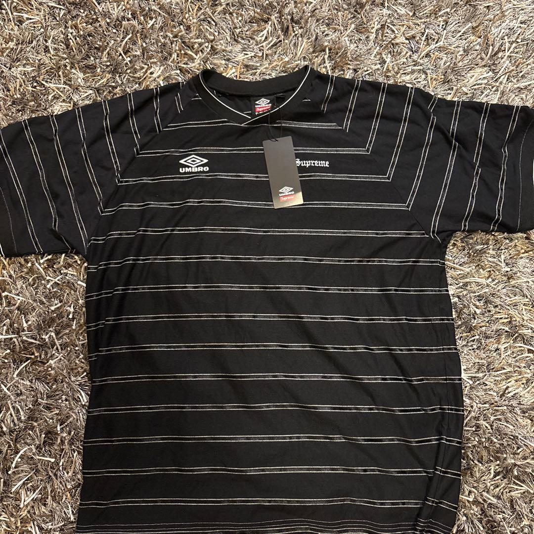 ウェア Supreme xumbro stripe SoccerJersey black
