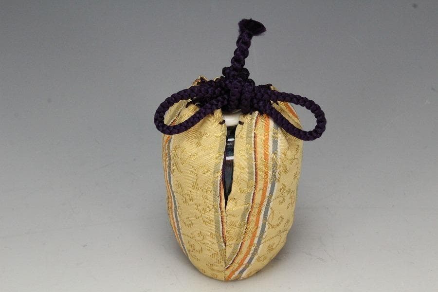 【肩衝茶入】茶道具 仕覆 御稽古物 濃茶点前 濃茶器 膳所焼