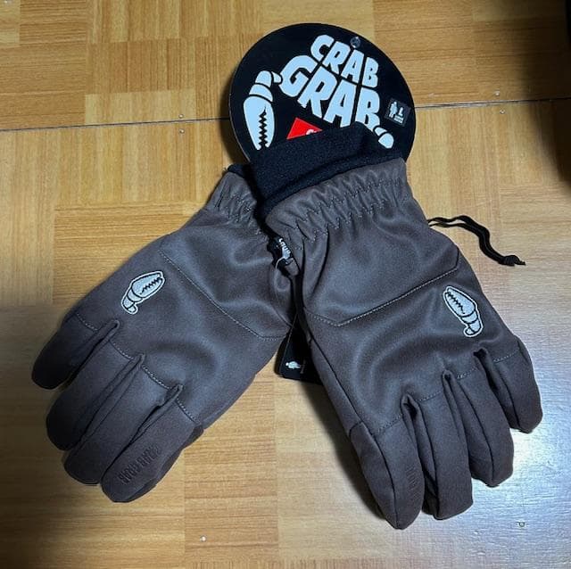 新品CRABGRABスノーボードCHOPGLOVE LサイズGREYブラウン