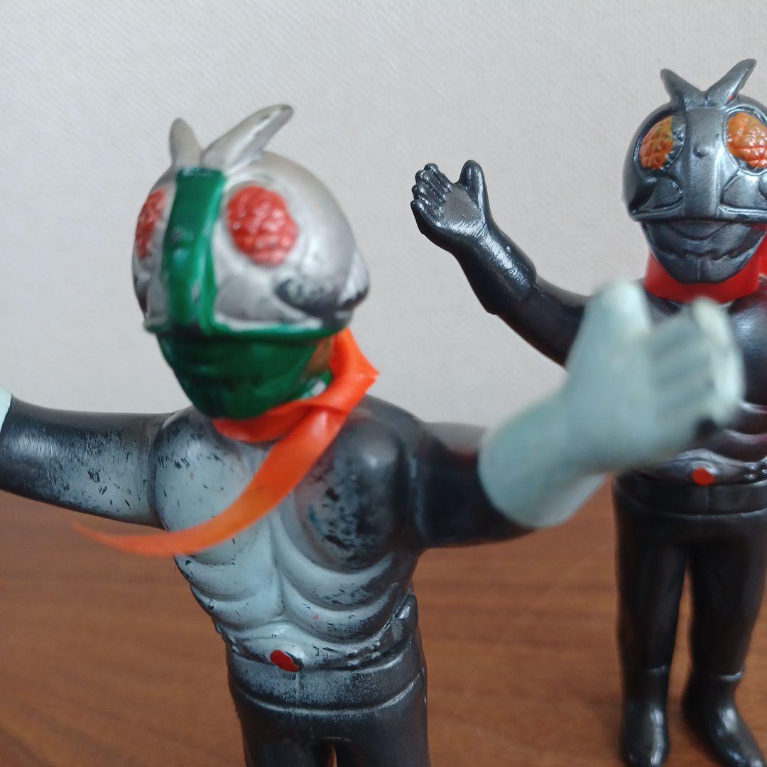 当時ものバンダイ「仮面ライダー」ミニソフビフィギュア2体セット