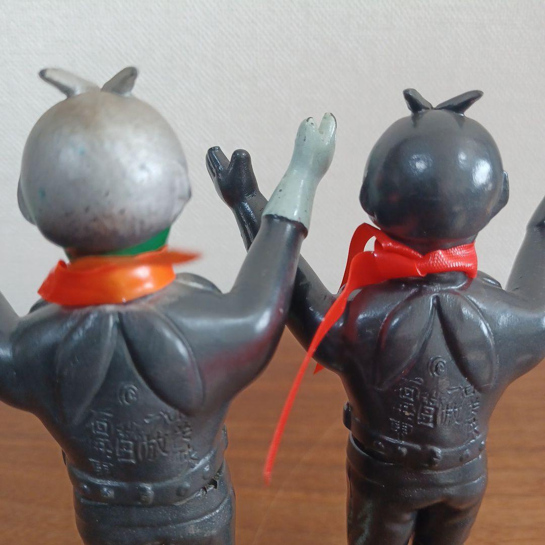 当時ものバンダイ「仮面ライダー」ミニソフビフィギュア2体セット