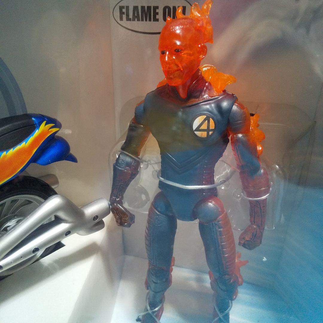 未開封☆ファンタスティックフォー ヒューマントーチモーターサイクル/ トイビズ