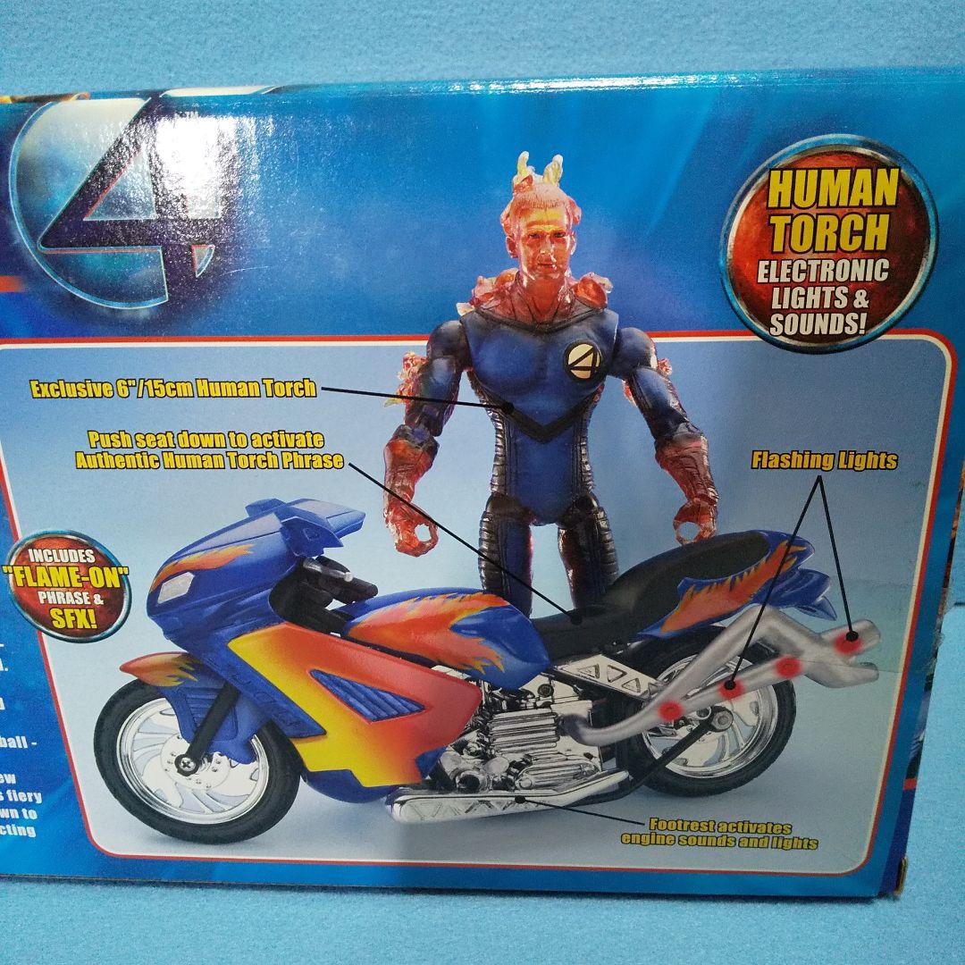 未開封☆ファンタスティックフォー ヒューマントーチモーターサイクル/ トイビズ