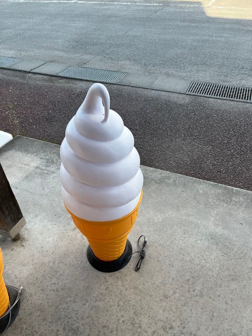 アイスクリームディスプレイ ホワイト・オレンジ 約106cm