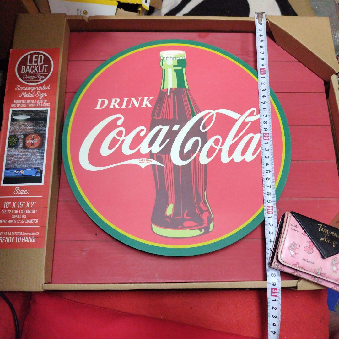 Ｓ★商品Ｎｏ.３７３１★Ｃｏｃａ―Ｃｏｌａグッズ★ネオンライト木製カレンダー新品