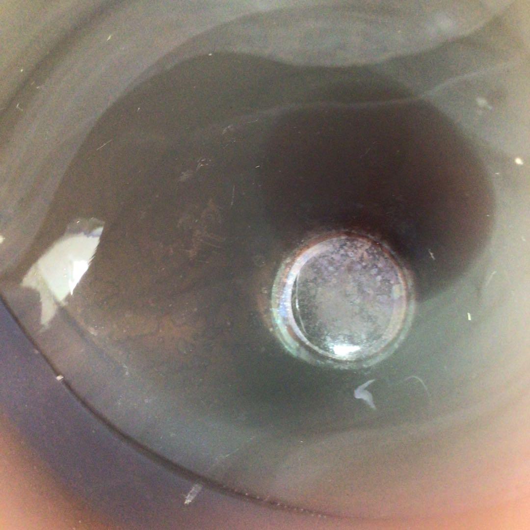 Ｒ５６２　水指　『倉本陽子作』『ガラス製』『竹蓋』『陵線の風景』　共箱　茶道具