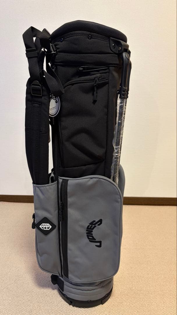 JONESのロゴ刺繍付キャディバッグ　グレー　レア