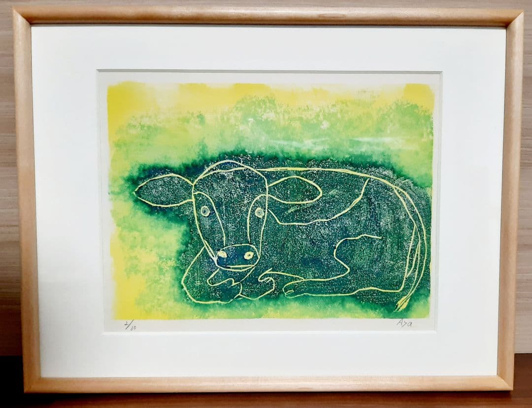 オリジナル木版画☆子牛