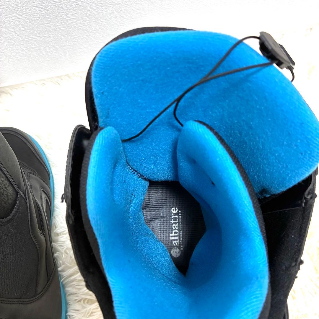 【美品】SLQ BOA スノーボードブーツ 黒×青 メンズ27.0/27.5