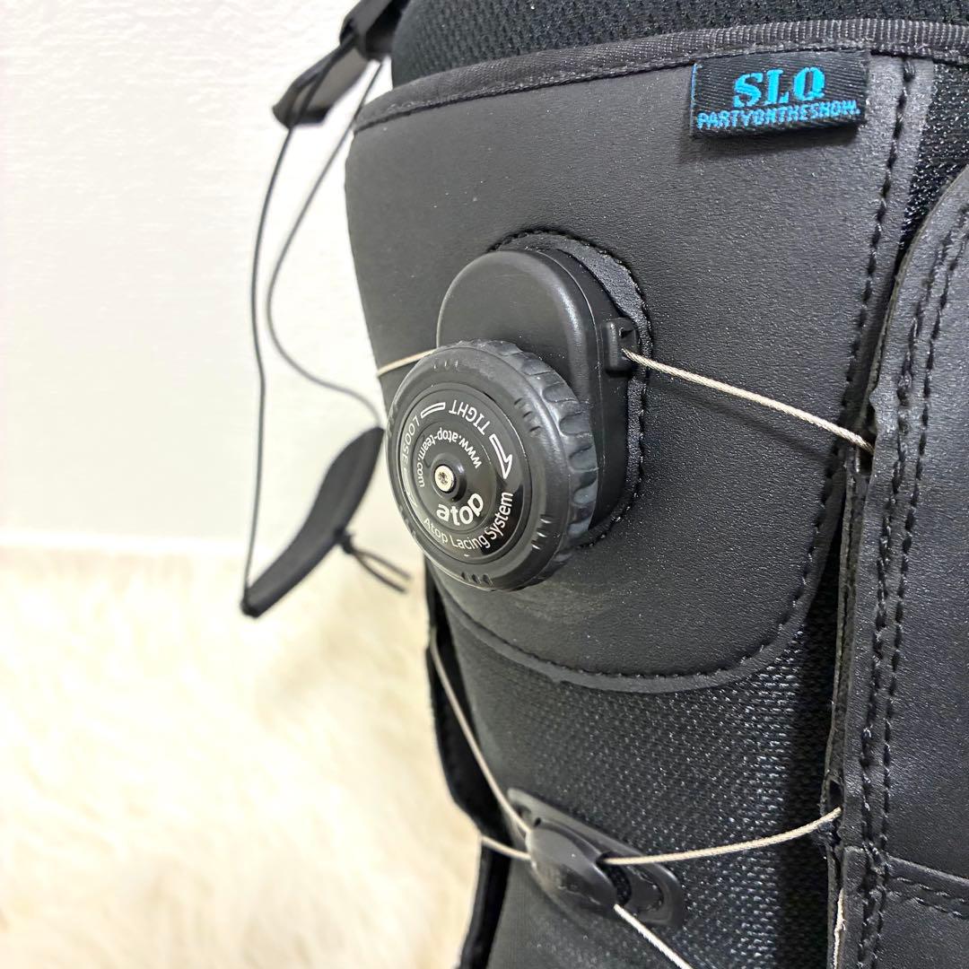 【美品】SLQ BOA スノーボードブーツ 黒×青 メンズ27.0/27.5