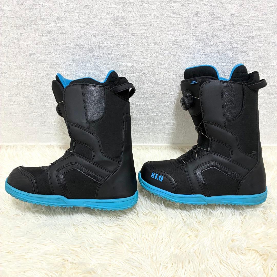 【美品】SLQ BOA スノーボードブーツ 黒×青 メンズ27.0/27.5