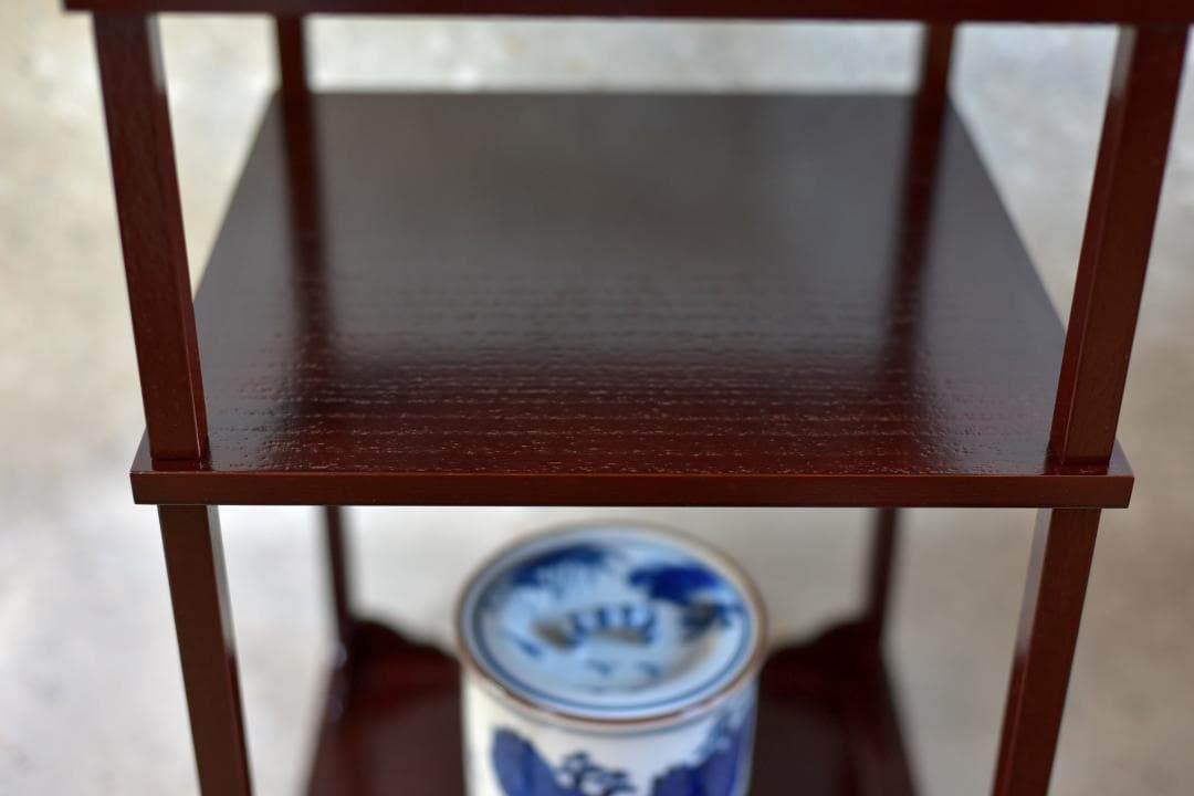 留二重棚【極上品】吸江斎好写　飾り棚　組立式　お茶道具/共箱