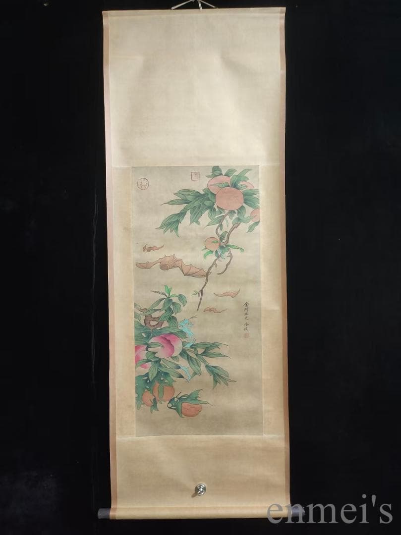 中国古美術.冷枚款.花鳥図.宣紙.三尺.肉筆.掛け軸.水彩画.書道.名家作.旧蔵