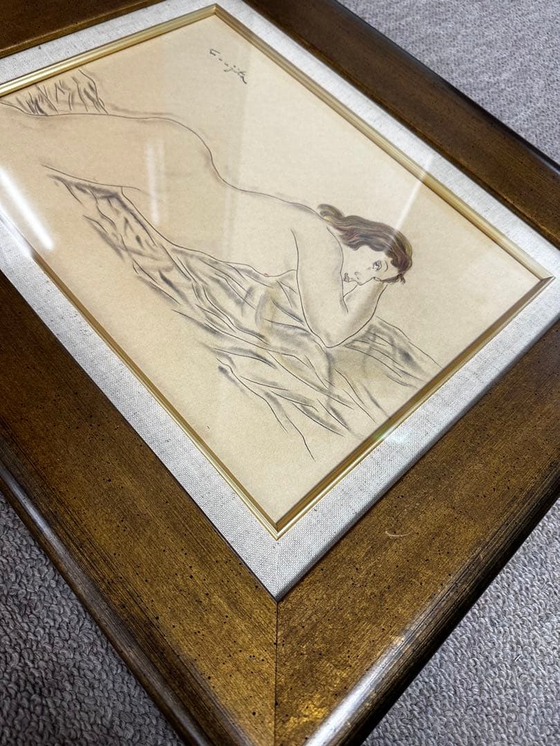 専用　Foujita 裸婦水彩画額　52✖️42cm け東0309②