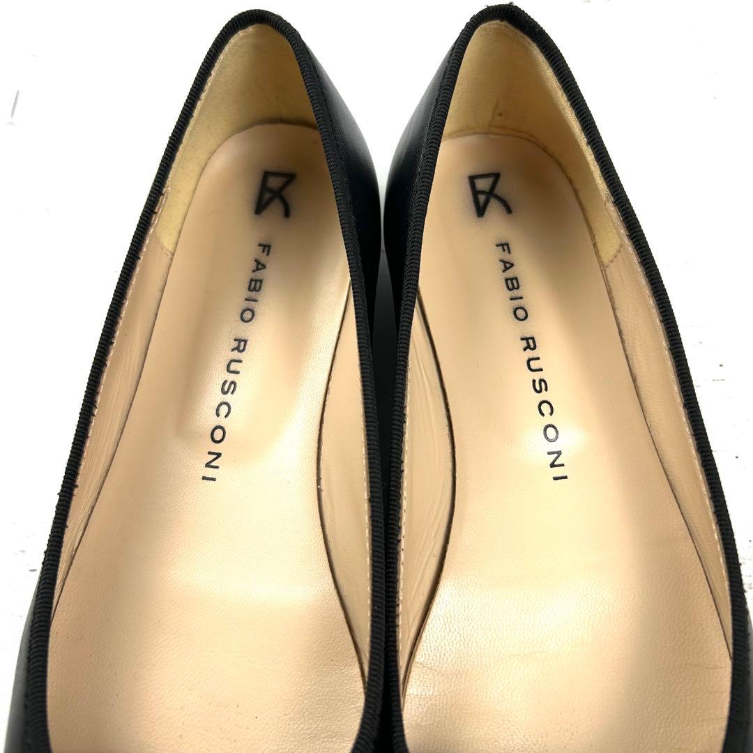 美品　FABIO RUSCONI ラウンドトウカメリアバレエシューズ　36