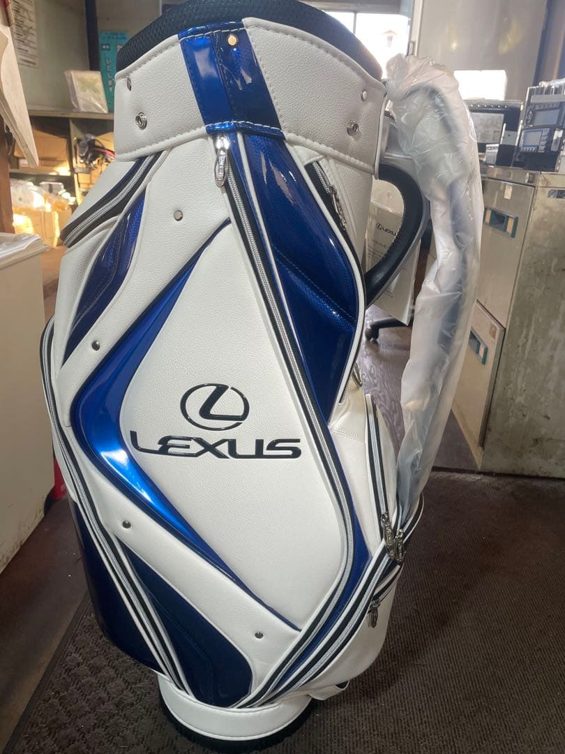 ※432　 LEXUS キャディバッグ ホワイト/ブルー