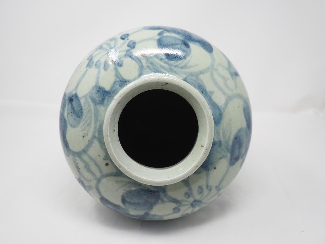 安南焼　染付　花瓶　ベトナム製　17世紀ごろ　-SO