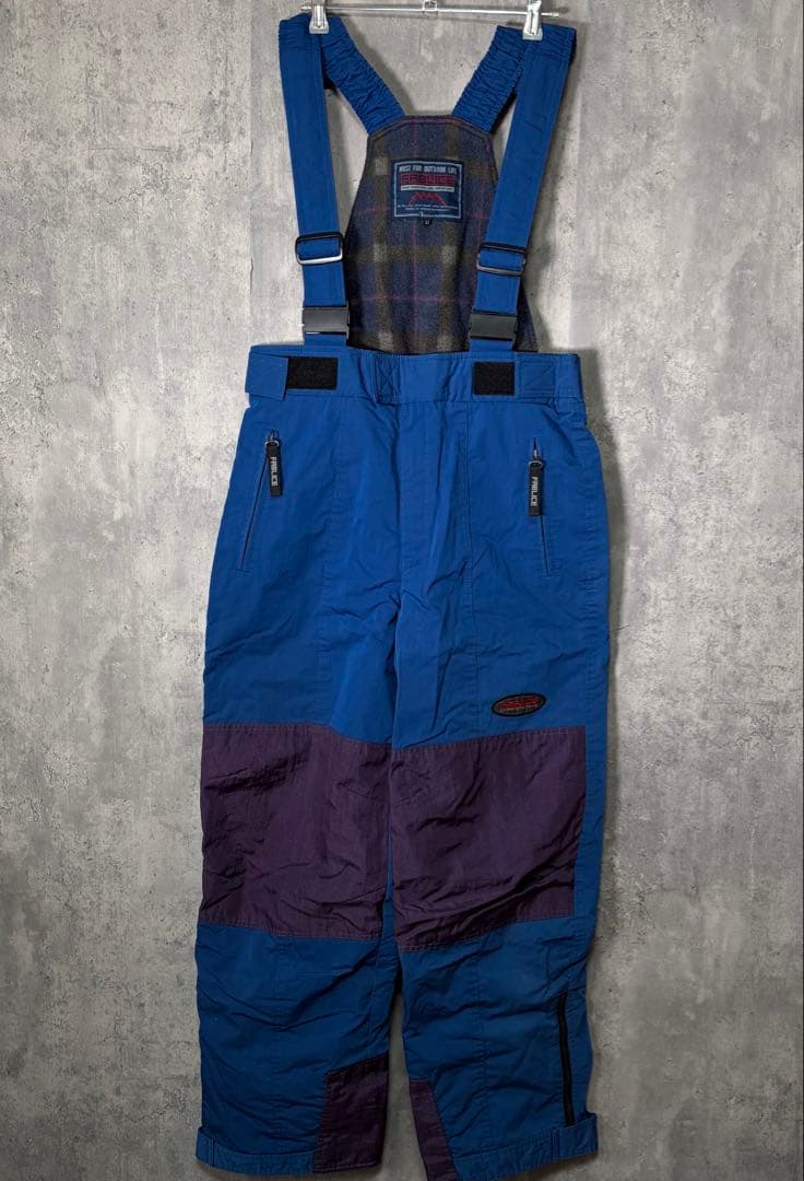 希少 FABLICE 大きめレトロ スキーウェア 上下3点セット 青