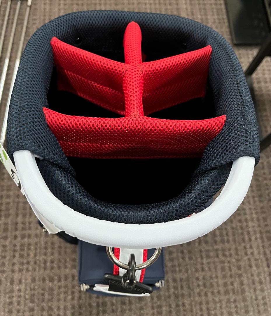 adabat キャディバッグ ネイビー/ホワイト/レッド