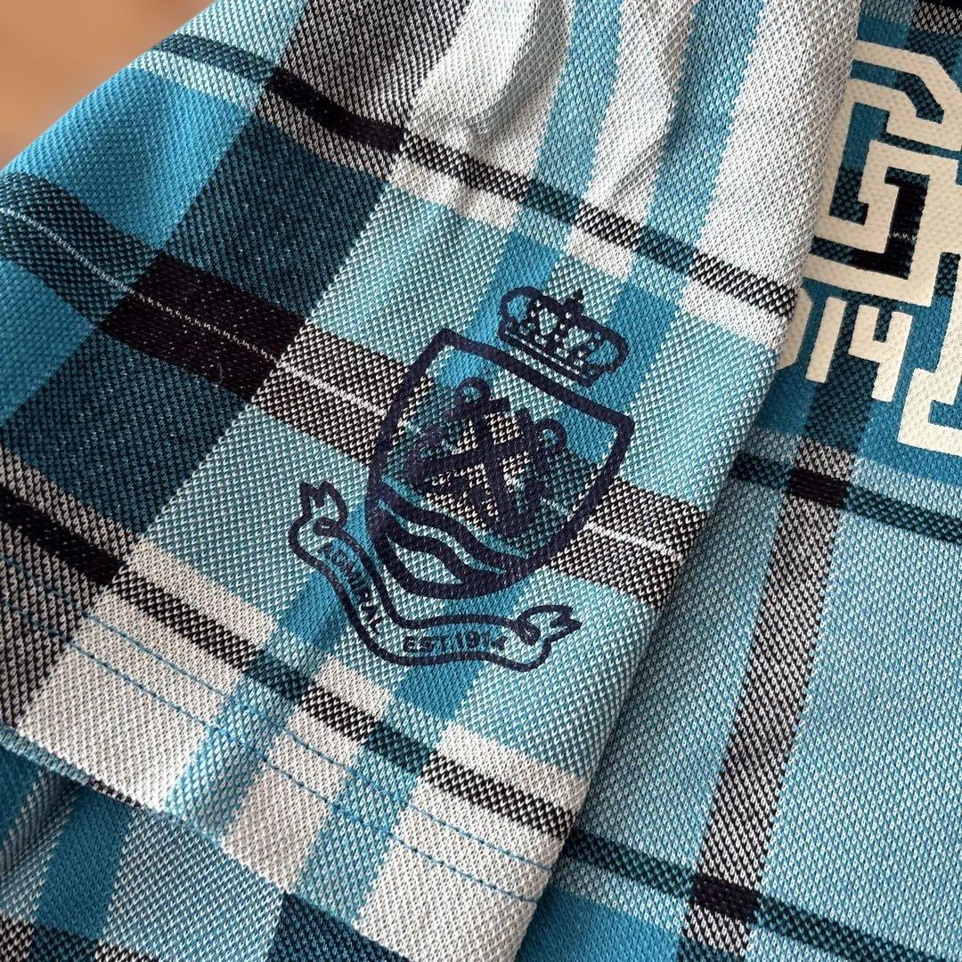 Admiral ゴルフウェア　青　チェック柄　ポロシャツ