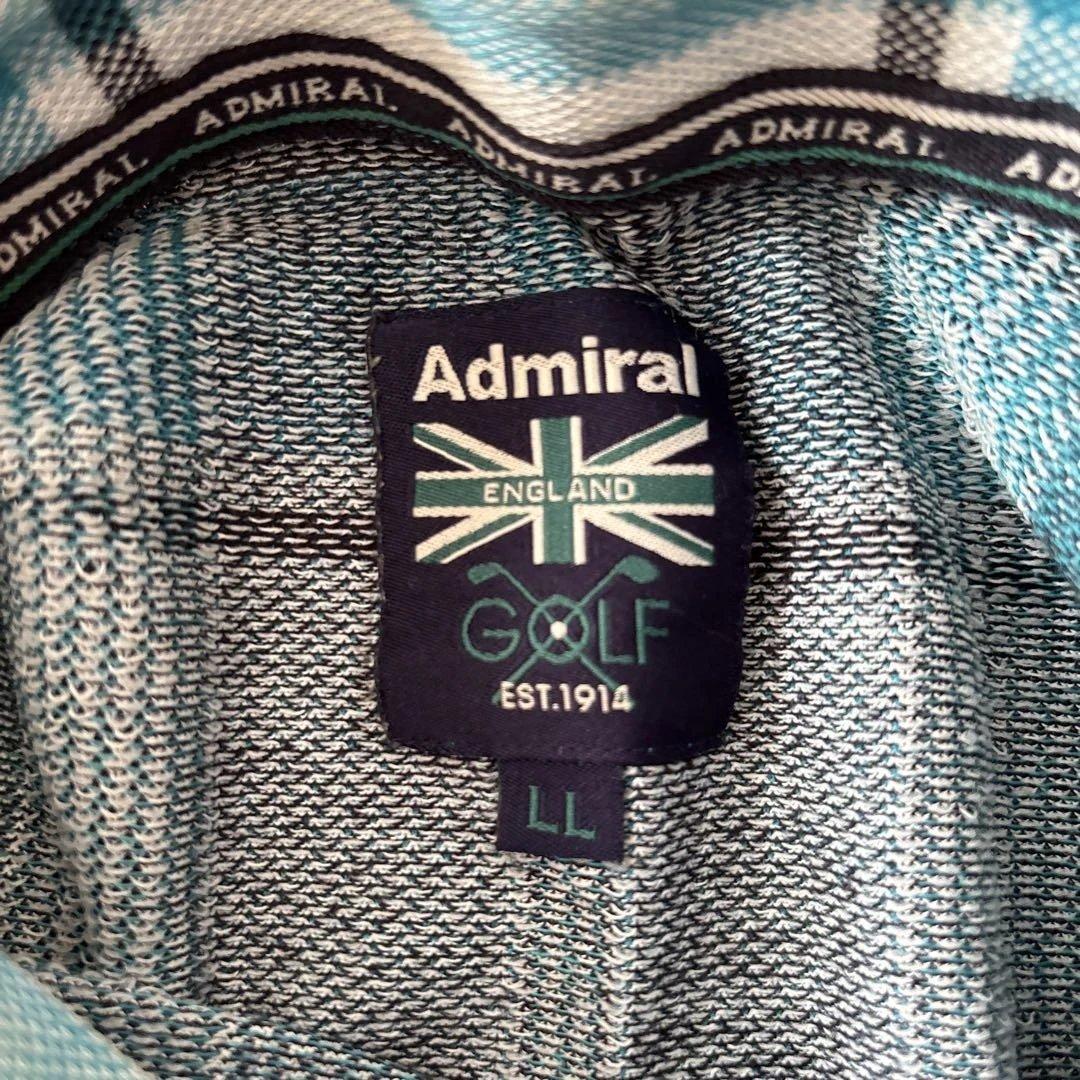 Admiral ゴルフウェア　青　チェック柄　ポロシャツ