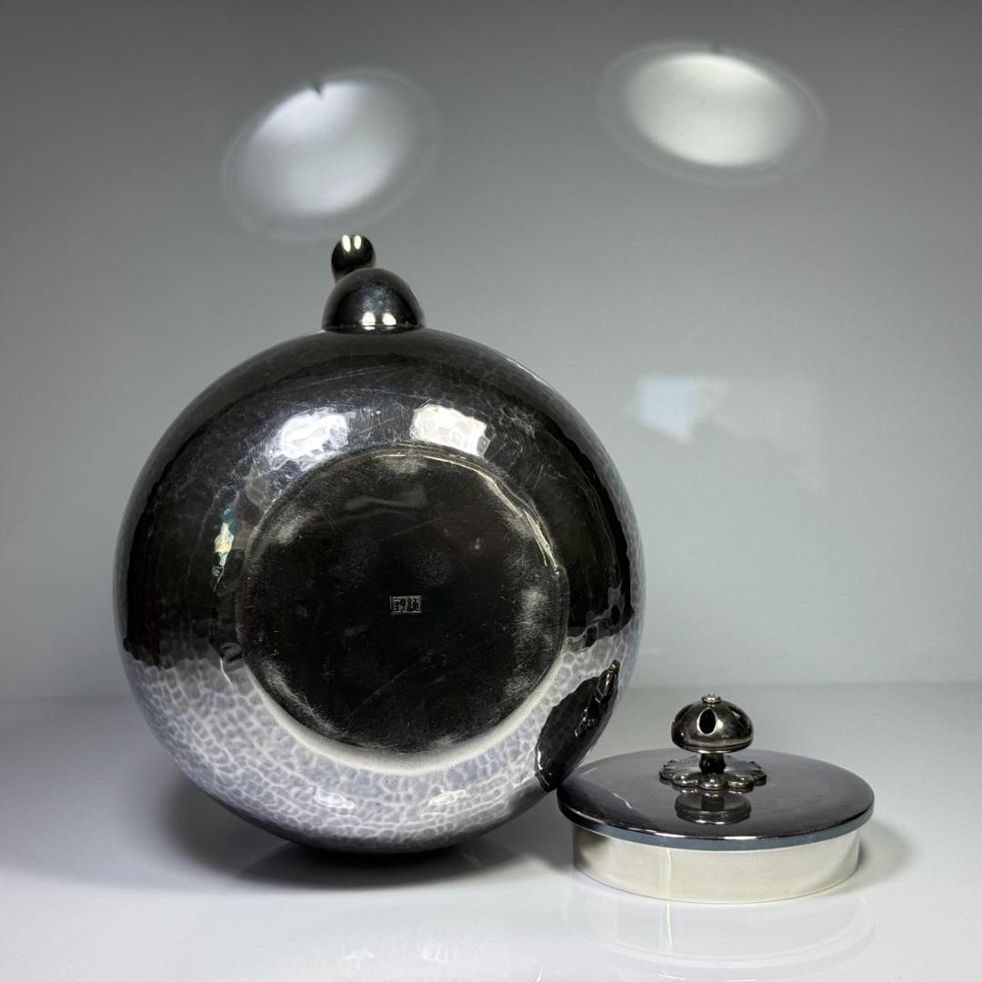 純銀製 槌目 薬缶 鳴付 銀瓶 煎茶道具 箱付 純銀保証