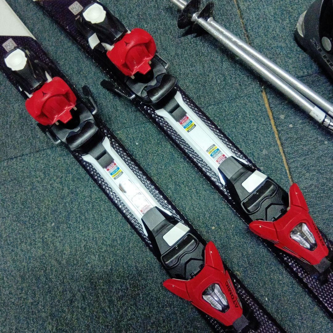 メンテナス済 130cm/ATOMIC スキー 板 靴/ストック付