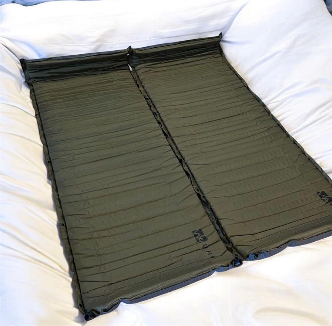 【2個セット】WAQ インフレーターマット シングル 8cm オリーブグリーン