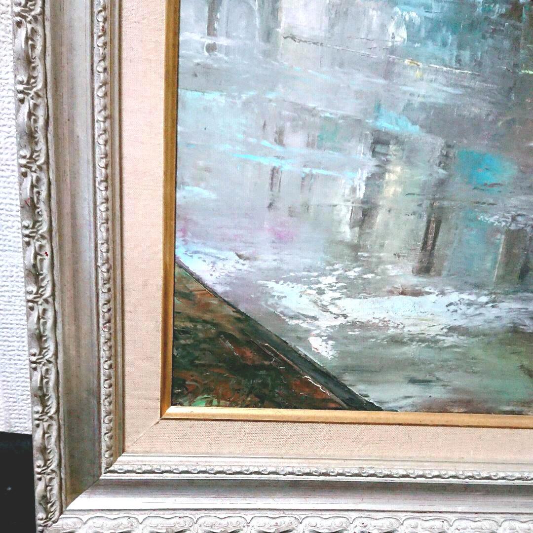 シャビーシック古い油絵          アンティーク風景画