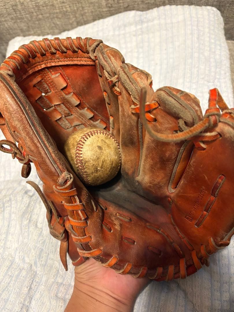 ミズノプロ 硬式投手用グローブ 右投げ用 オレンジ